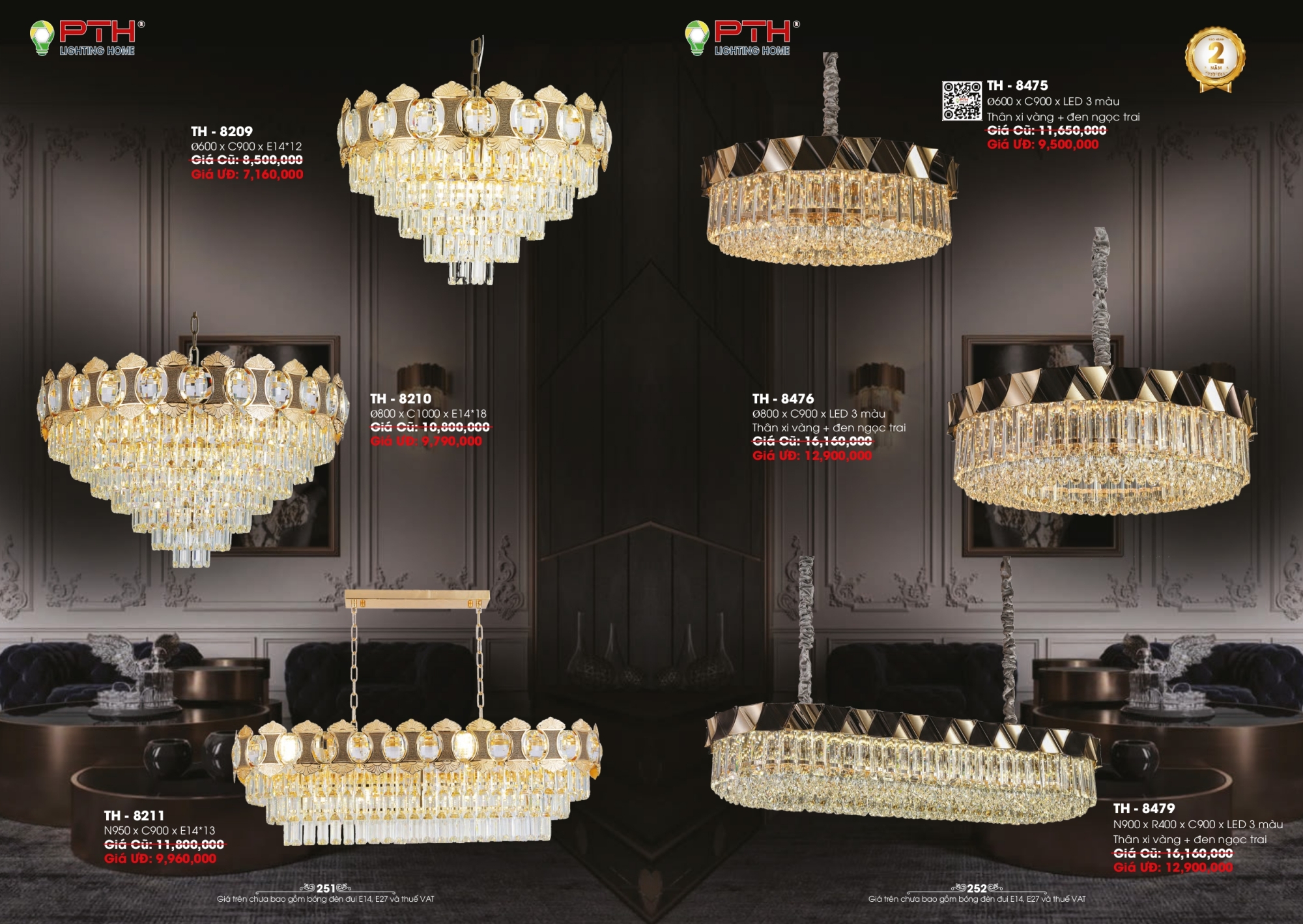 Bảng giá đèn trang trí PTH Lighting Home 2026